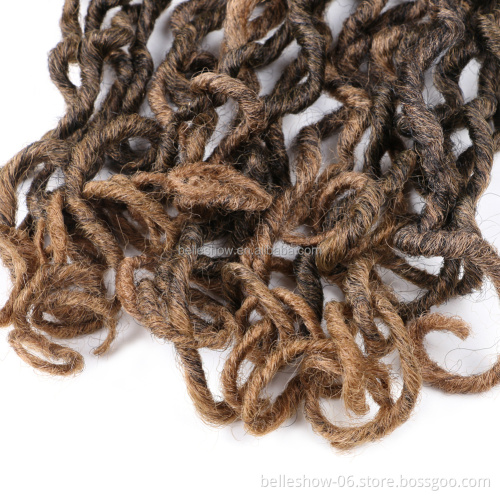 Hot sell 18 Inch Soft Natural Synthetic Hair Faux Locs Wavy Crochet With Curly Braids Goddess Faux Locks River Hair